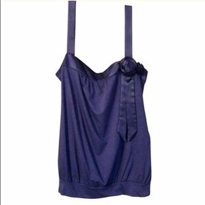 LOFT Blue Dressy Cotton Tank Top